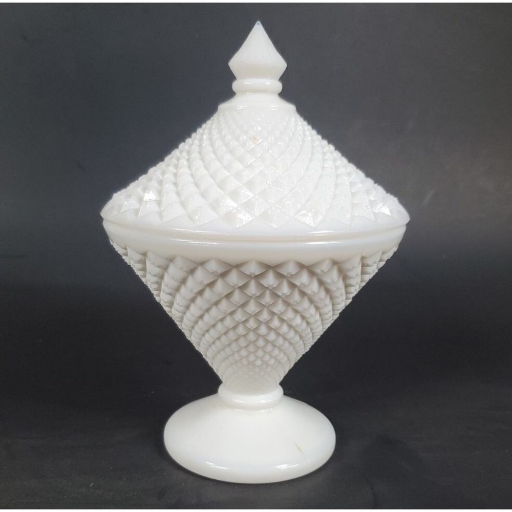 Westmoreland Milk Glass White English Hobnail Pedestal Candy Dish Christmas